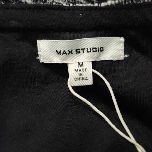 Max studio black ivory tweed mini skirt M NWT - Picture 5 of 7